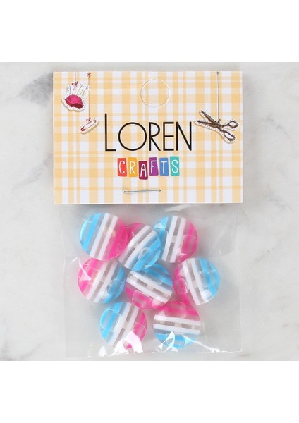 Loren Crafts 8 Li Desenli Düğme - 1093