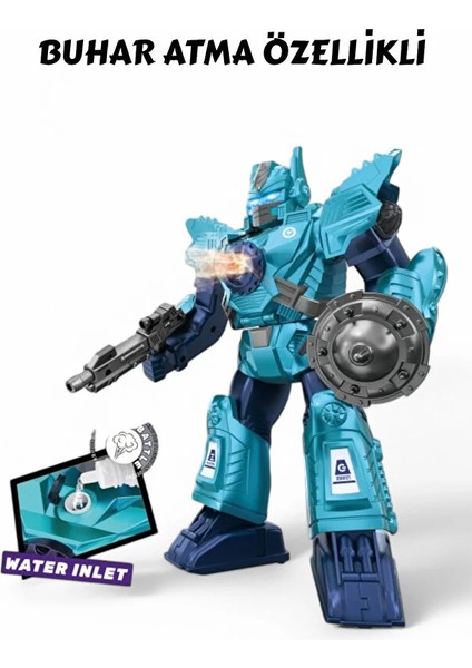 Pilli Sesli Işıklı ve Müzikli Buhar Çıkartan Hareketli Pilli Robot 34 cm - Buhar Atan Müzikli Robot fiyatları