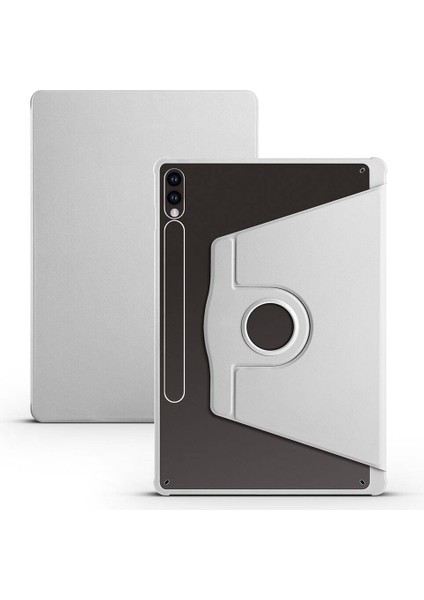 Galaxy Tab S9 Plus Kılıf Uyumlu Brvh Termik Kalem Bölmeli Dönebilen Standlı Kılıf-Gri
