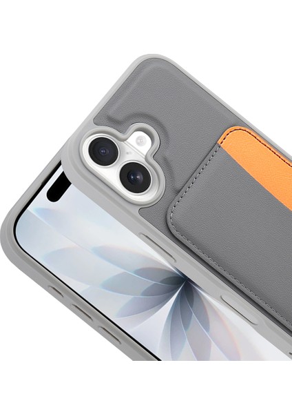 iPhone 17 Kılıf Kartlıklı Zore X-Kart Silikon Kapak - Kahverengi