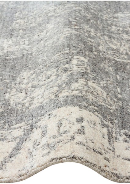 Grace Beıge Grey, Kendinden Desenli Yün, Viskon ve Pamuk Karışımlı Desenli Zarif Salon Halısı