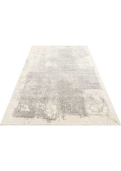 Grace Beıge Grey, Kendinden Desenli Yün, Viskon ve Pamuk Karışımlı Desenli Zarif Salon Halısı