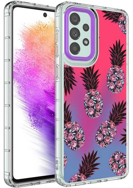 Galaxy A23 Kılıf Kamera Korumalı Renkli Desenli Sert Silikon Brvh Korn Kapak-No6