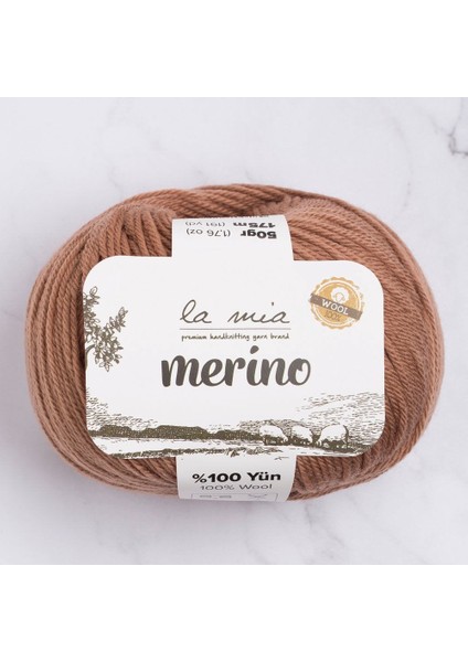 La Mia Merino Kahverengi El Örgü Ipi - L137 - 33795
