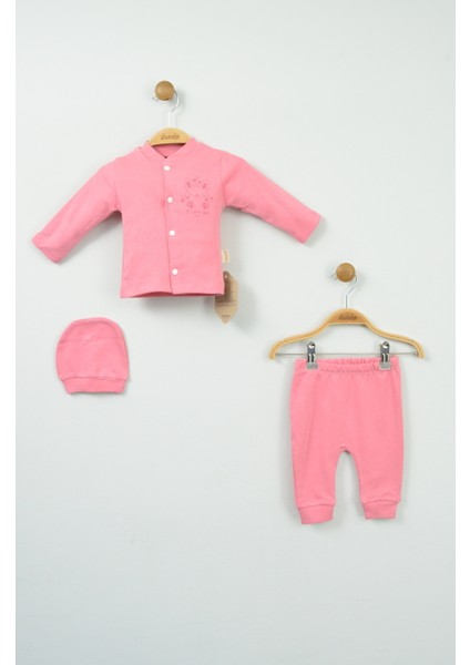 Sevimli Tavşan Desenli %100 Pamuk Pembe Bebek Takımı fiyatları