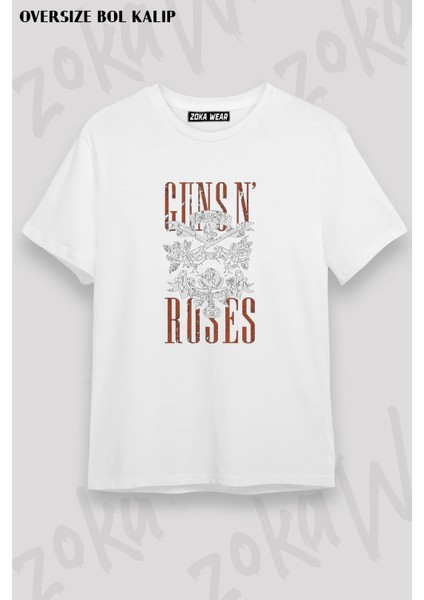 Guns N' Roses Rock Müzik V57 Baskılı Oversize Tişört Unisex