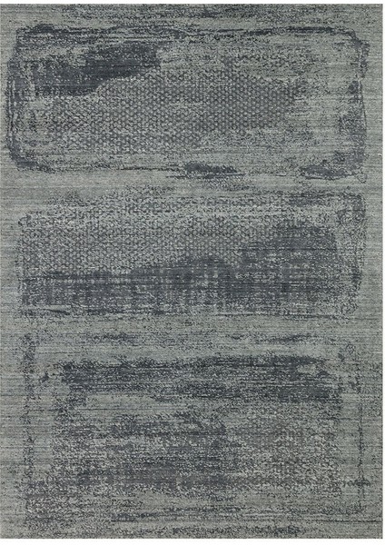 Exotic Black, %100 El Dokuması, Yün, Viskon ile Üretilmiş Kendinden Desenli Salon Halısı