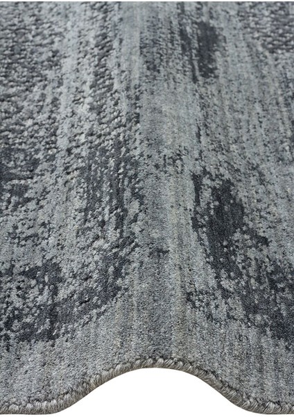 Exotic Black, %100 El Dokuması, Yün, Viskon ile Üretilmiş Kendinden Desenli Salon Halısı