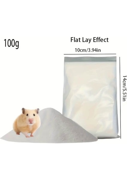 Hamster & Küçük Kemirgenler Için Tozu Azaltılmış Banyo Kumu - Doğal Kuvars, 100G