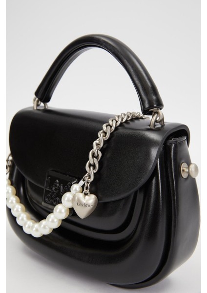 Siyah Kalp Akseuarlı El ve Omuz ÇANTASI-930236 fırsatları