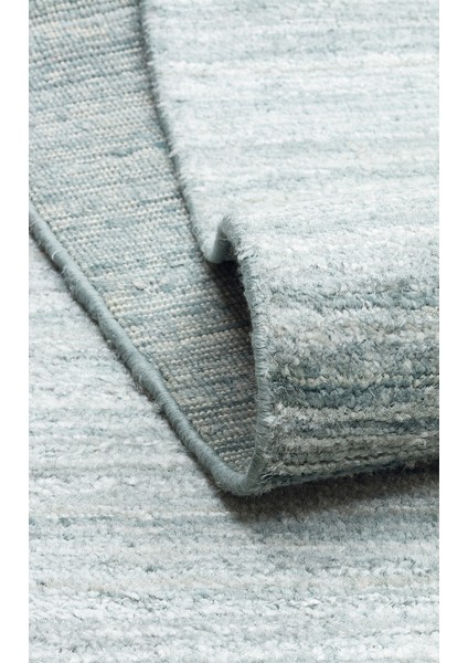 Osaka Turquosıe Ipek ve Yün ile Üretilen Yüksek Kaliteli %100 El Dokuması Sade & Düz Salon Halısı