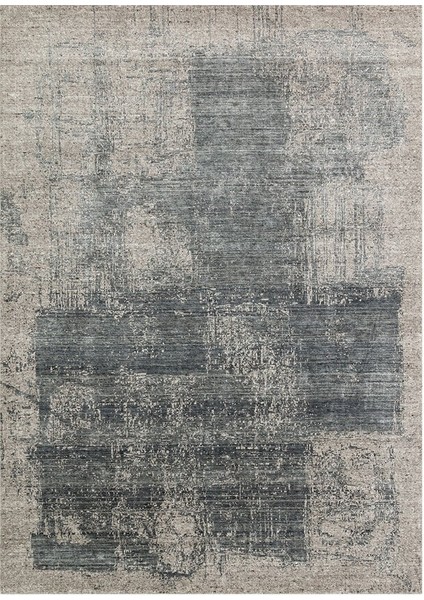 Grace Charcoal D. Grey, Kendinden Desenli Yün, Viskon ve Pamuk Karışımlı Desenli Zarif Salon Halısı