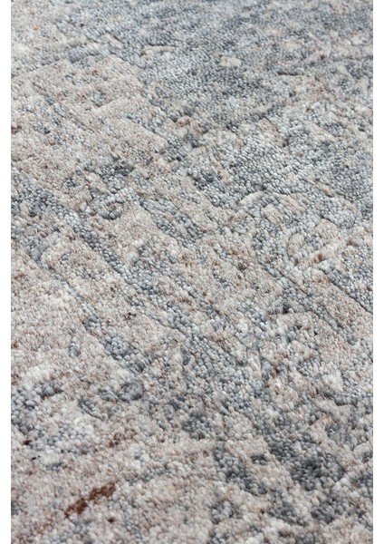 Grace Charcoal D. Grey, Kendinden Desenli Yün, Viskon ve Pamuk Karışımlı Desenli Zarif Salon Halısı fırsatları