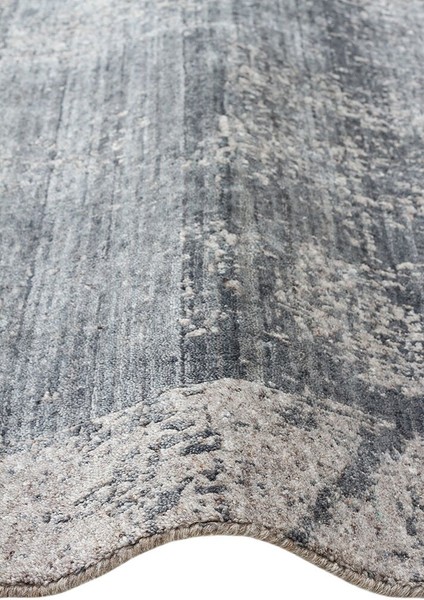 Grace Charcoal D. Grey, Kendinden Desenli Yün, Viskon ve Pamuk Karışımlı Desenli Zarif Salon Halısı