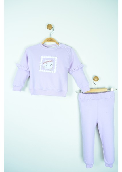 Lila Kız Bebek Baskılı Fırfırlı Alt Üst Takım fiyatları