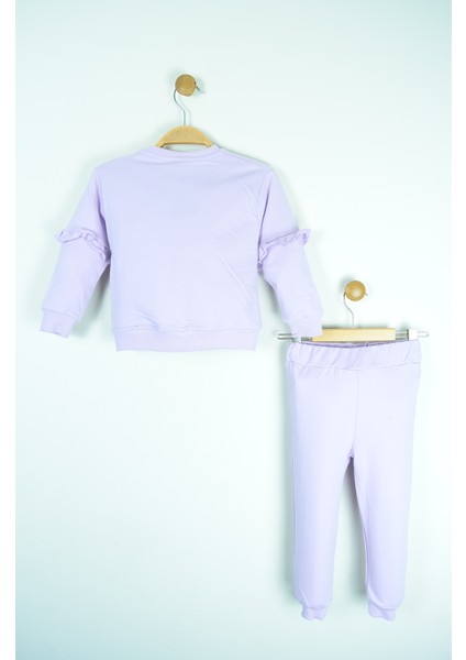 Lila Kız Bebek Baskılı Fırfırlı Alt Üst Takım indirimleri