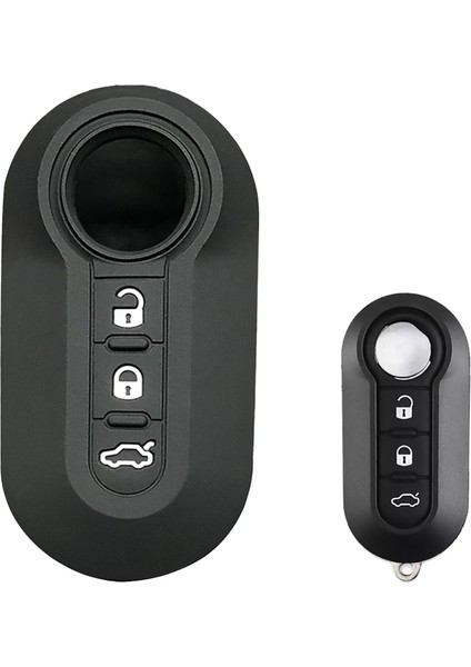 Fiat Doblo Ducato Punto Fiorino 3 Butonlu Anahtar Uyumlu Silikon Oto Anahtar Kumanda Kabı Kılıf Siyah