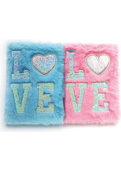 Love Tasarımlı Peluş Hatıra Defteri