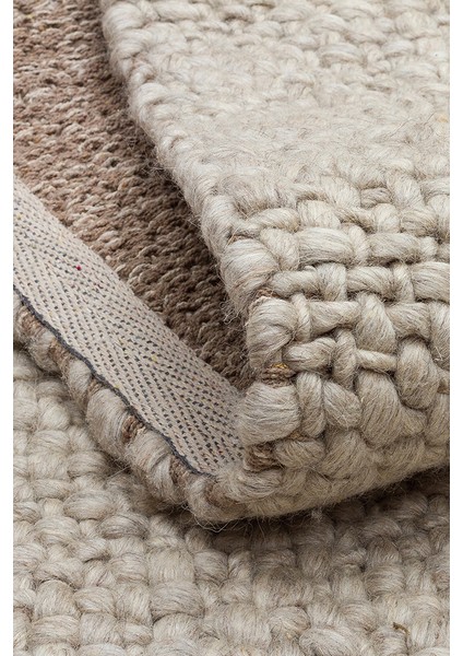 Efi Grey %100 El Dokuma Yün ve Pamuk ile Üretilen Örgü Detaylı Bohem Oturma Odası Salon Halısı modelleri