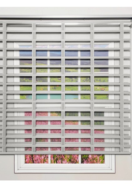 Picasso Shadow Silüet Kumaş Jaluzi Store Perde, Alüminyum Kasalı Yüksek Kaliteli - Gri 97686SHADOW fiyatları