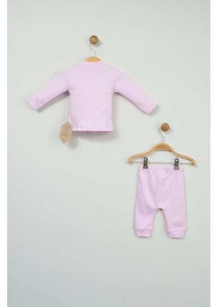 Sevimli Tavşan Desenli %100 Pamuk Pembe Bebek Takımı fırsatları