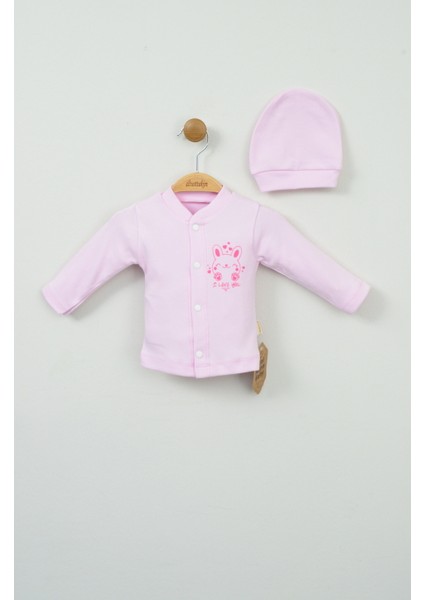Sevimli Tavşan Desenli %100 Pamuk Pembe Bebek Takımı indirimleri