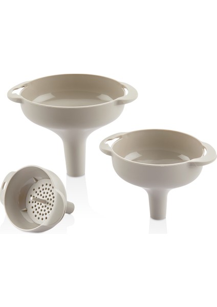 Süzgeçli Huni Seti Qlux Ideas 3 Boy Süzgeçli Huni Yağ Hunisi Bpa Içermez L-00874