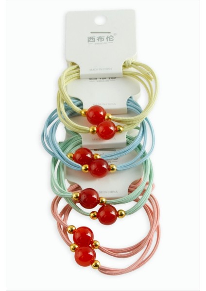 Boncuklu Lastik Toka 2 Adet