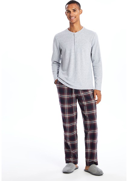 Yeni Sezon Standart Kalıp Ekose Erkek Pijama Alt