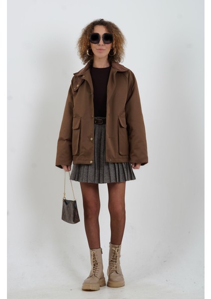 Kahve Kadife Yaka Mont fiyatları