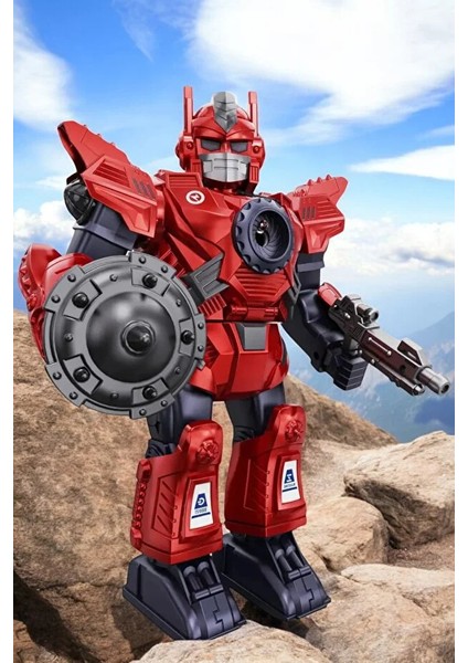 Pilli Sesli Işıklı ve Müzikli Buhar Çıkartan Hareketli Pilli Robot 34 cm - Buhar Atan Müzikli Robot