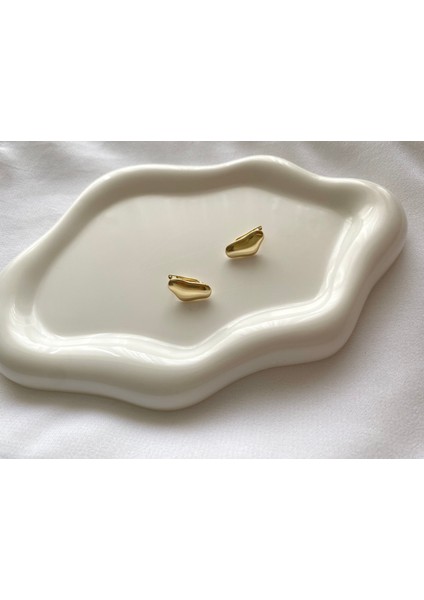 Alpjewel 316L Xuping Gold Kaplama Modern Organik Form Küpe Kararmaz – Şık ve Minimal Tasarım fiyatları