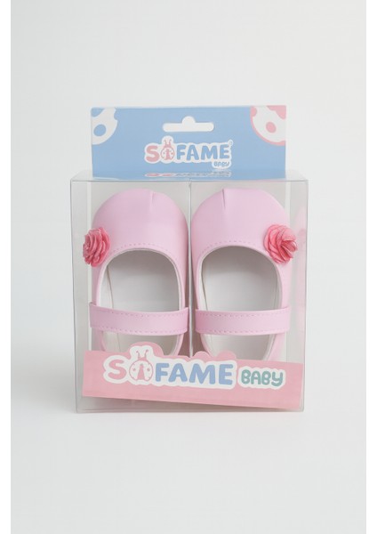 Çiçek Detaylı Kız Bebek Babet Ayakkabı Pembe 18 Numara modelleri