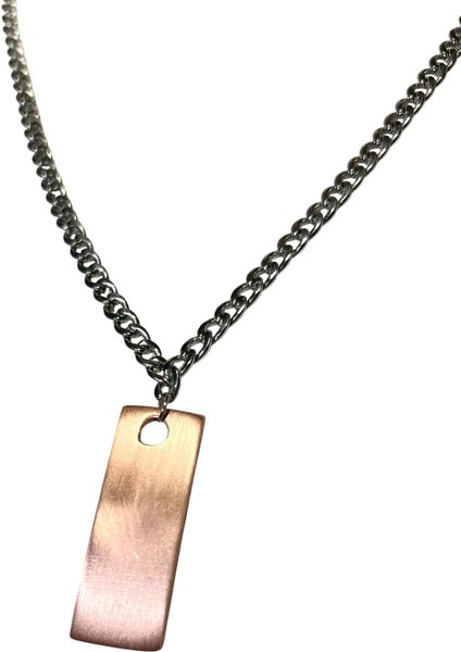 Kararmaz Çelik Zincir & Saf Bakır Uç Detaylı Kolye Unisex fiyatları