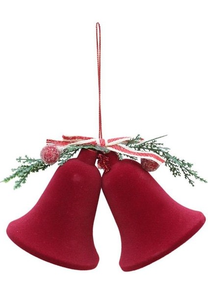 Yılbaşı Ağaç Süsü Kadife Ikili Çan