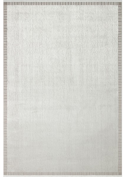 Athena Border Grey Sık Dokuma Tekniği ile Üretilen Viskon Modern ve Sade Makine Halısı