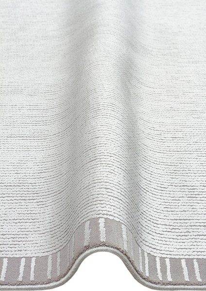 Athena Border Grey Sık Dokuma Tekniği ile Üretilen Viskon Modern ve Sade Makine Halısı
