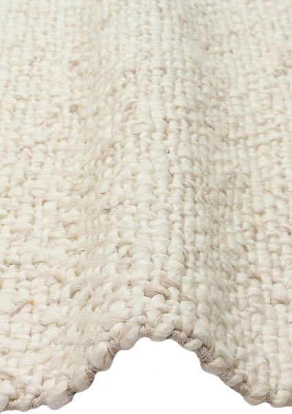 Efi Ivory %100 El Dokuma Yün ve Pamuk ile Üretilen Örgü Detaylı Bohem Oturma Odası Salon Halısı fırsatları