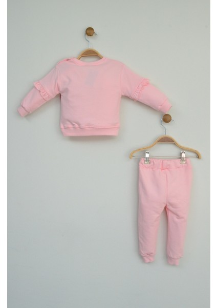 Pembe Kız Bebek Baskılı Fırfırlı Alt Üst Takım fiyatları