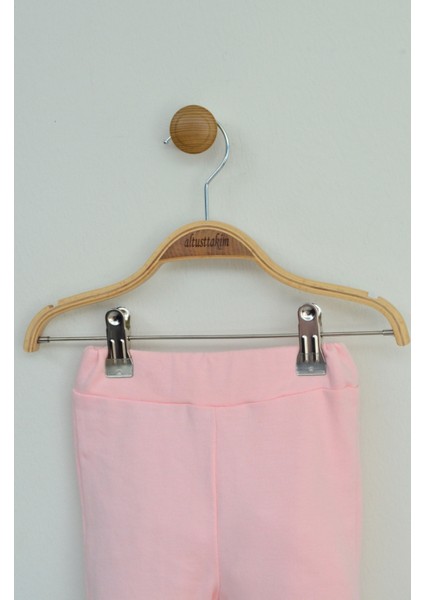 Pembe Kız Bebek Baskılı Fırfırlı Alt Üst Takım