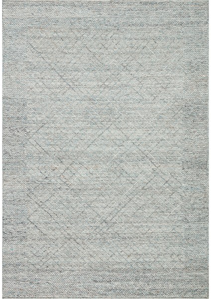 Lhasa Blue, Polyester, Yün ve Pamuk Karışımıyla Üretilen Dayanıklı ve Hasır Dokulu Halı