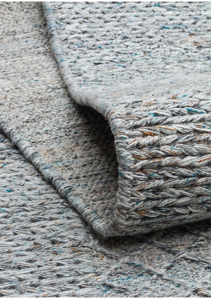 Lhasa Blue, Polyester, Yün ve Pamuk Karışımıyla Üretilen Dayanıklı ve Hasır Dokulu Halı modelleri