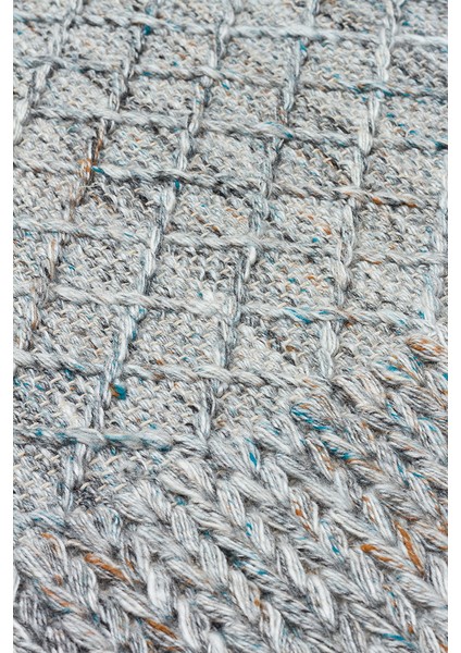 Lhasa Blue, Polyester, Yün ve Pamuk Karışımıyla Üretilen Dayanıklı ve Hasır Dokulu Halı indirimleri