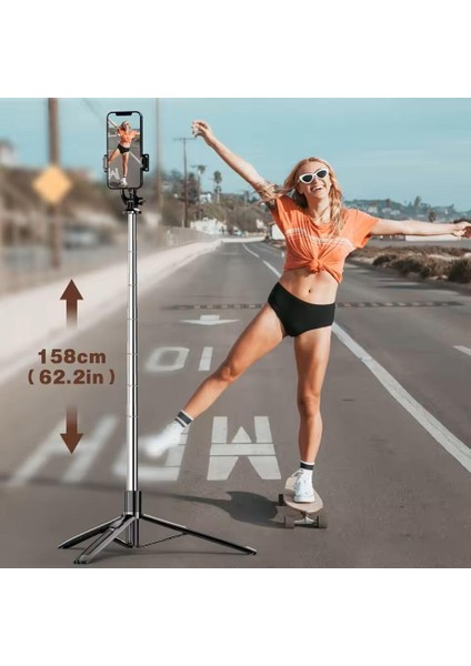 iPhone 11 Pro Uyumlu Snapshot Magic Q05 Selfie Çubuğu, Üç Ayak Standı, Uzatılabilir Monopod modelleri