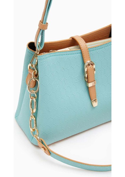 Lazer Baskılı Kadın Omuz Çantası - Su Yeşili fiyatları