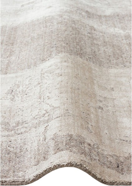 Grace Grey, Kendinden Desenli Yün, Viskon ve Pamuk Karışımlı Desenli Zarif Salon Halısı