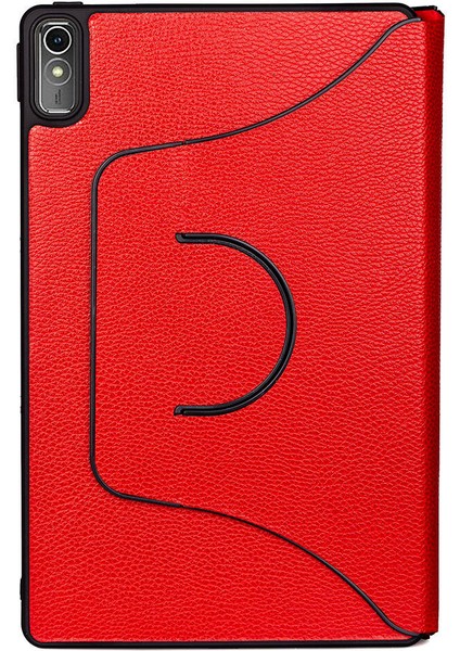 Lenovo Tab P11 11.5" (2.nesil) Uyumlu Brvh Fest Dönebilen Standlı Kılıf-Kırmızı