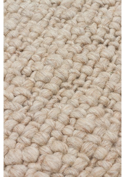 Efi Beıge %100 El Dokuma Yün ve Pamuk ile Üretilen Örgü Detaylı Bohem Oturma Odası Salon Halısı fırsatları