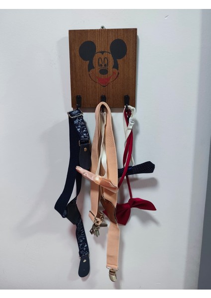 Ahşap Dekoratif Duvar Anahtarlık ,çocuk Giysi Takı, Aksesuar Askısı Mickey Mouse Desenli ,çoklu Kancalı Askı Çok Amaçlı Askılık fiyatları