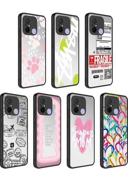Xiaomi Redmi 12C Kılıf Aynalı Desenli Kamera Korumalı Parlak Brvh Mirror Kapak-Süper Anne fiyatları